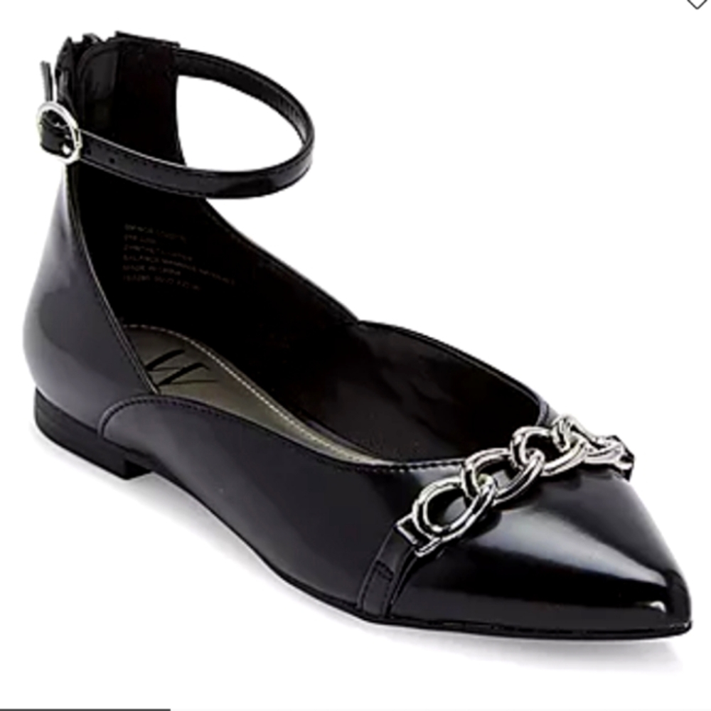 Worthington Womens Cozette Pointed Toe Ballet Flats, Color Black, Size 8